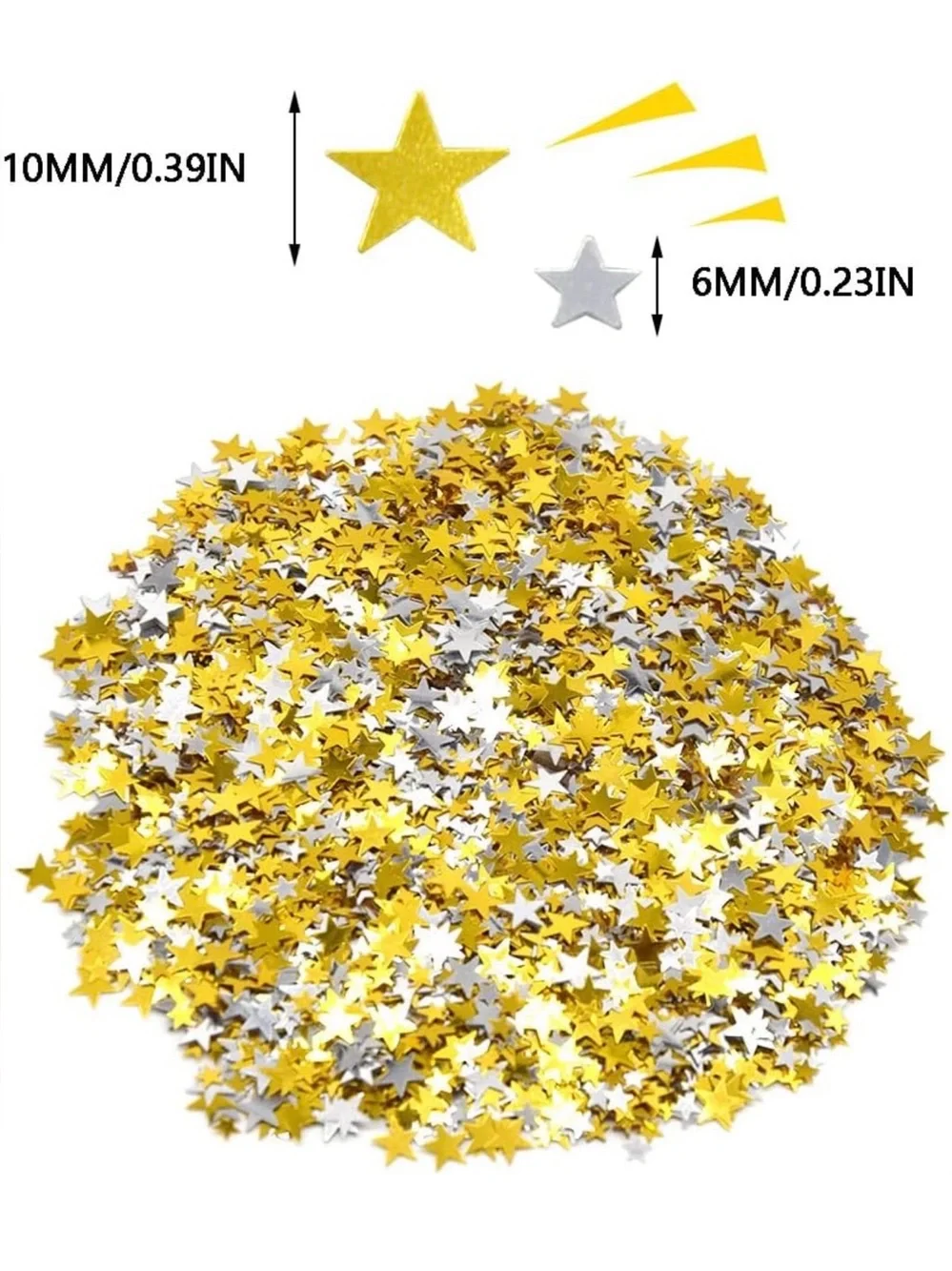 💜 Holographic Gold & Silver Star Confetti Decorations